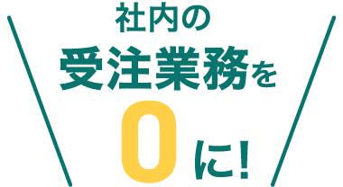 社内の受注業務を0に！